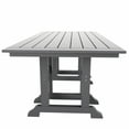 thumbnail image 3 of WestinTrends Malibu Outdoor Dining Table for 6, All Weather Poly Lumber Adirondack 71" Trestle Long Dining Table with Umbrella Hole, Gray, 3 of 7