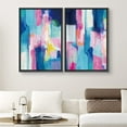 thumbnail image 2 of PixonSign Framed Canvas Print Wall Art Set Pastel Blue and Pink Color Blocks Geometric Shapes Illustrations Modern Art Contemporary Colorful Ultra for Living Room, Bedroom, Office - 16"x24"x2 BLACK, 2 of 5