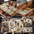 thumbnail image 3 of Placemats for Dinning Table Set of 12, Yellow Sunflower Summer Vintage Flower Bee Sunshine Burlap Kitchen Place Mats Waterproof Cloth Table Mats, Indoor Outdoor Placemats Easy Clean Dinner Decor, 3 of 8