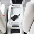 thumbnail image 5 of Funda para llavero inteligente de coche de cuero genuino negro, funda para monedas, llavero con control remoto, bolso, llavero, billetera, estuche con cremallera (negro, pequeño), 5 of 5