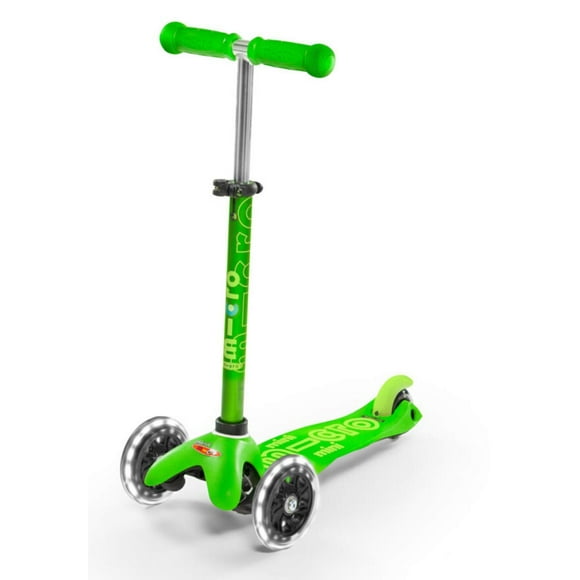 Micro Kickboard - Mini Deluxe LED - Three Wheeled, Lean-to-Steer Swiss-Designed Micro Scooter for Toddlers & Children with Motion-Activated Light-Up Wheels for Ages 2-5 (Green)