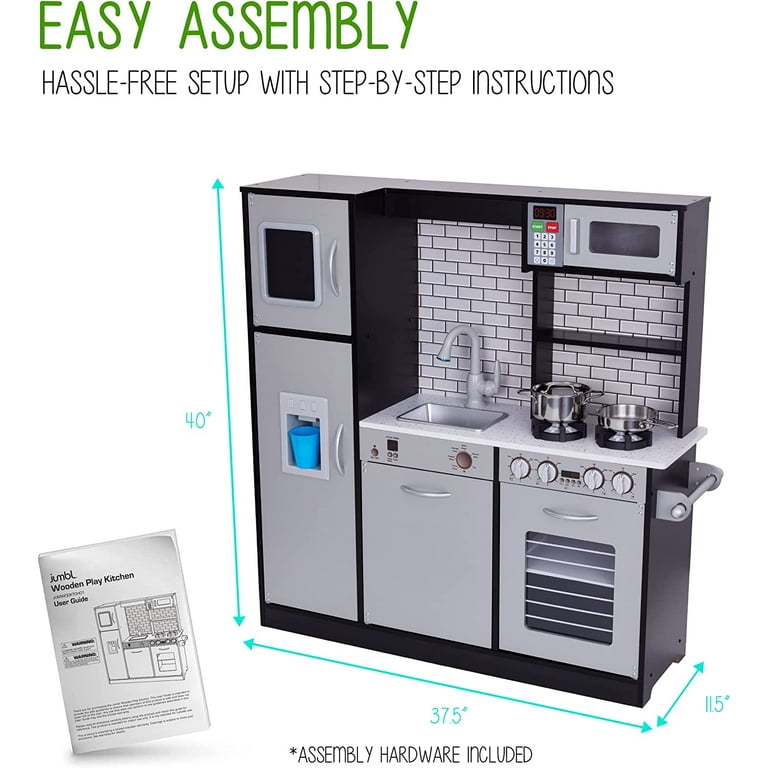 Lil' Jumbl Realistic Children's Toy Kitchen Playset, Wooden