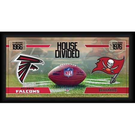 Atlanta Falcons vs. Tampa Bay Buccaneers Framed 10" x 20" House Divided Football Collage