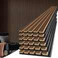 thumbnail image 3 of Acoustic Wood Slat Wall Panels for Interior   Fluted Sound Absorbing Wood Paneling for  Wall Ceiling Kitchen Living Room Bedroom Office  x  Warm Teak, 3 of 6