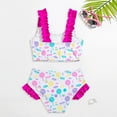 thumbnail image 3 of CYRBOKO Swimsuits for Girls, Sleeveless Summer Vacation 2-piece Swim Top and Bottom White Size 10-11 T, 3 of 9