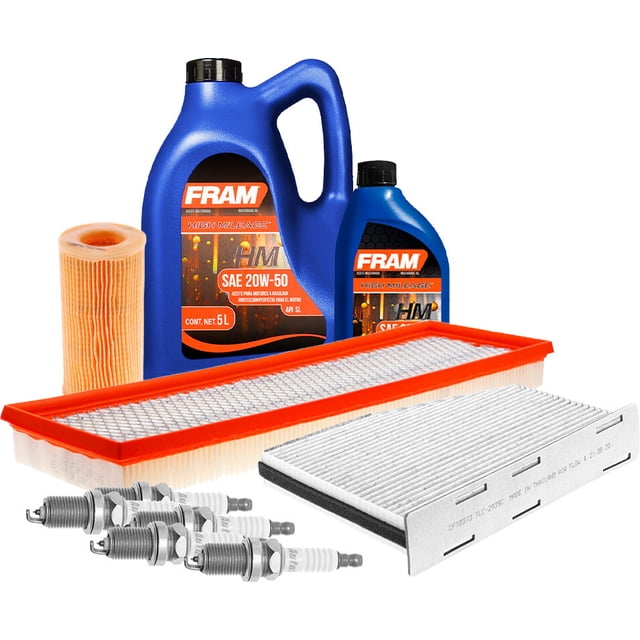 Kit De Afinación Con Aceite 20W50 Mineral, Bujías Iridio, Filtro De Aire, Filtro De Aceite Y Filtro De Cabina 10 Piezas Compatible con Volkswagen Golf L5 2.5L DE 2010 A 2014