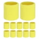 thumbnail image 1 of Uxcell 12PCS Bandas de sudor deportivas, muñequeras de algodón absorbentes para entrenamiento/baloncesto/correr [Amarillo, 8cm de ancho], 1 of 7