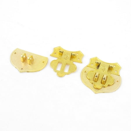 Case 2 Tone Hearts - Unique Bargains Jewelry Box Case Suitcase Heart Design Hasp Latch Lock Gold Tone 40mmx40mm 2 Set