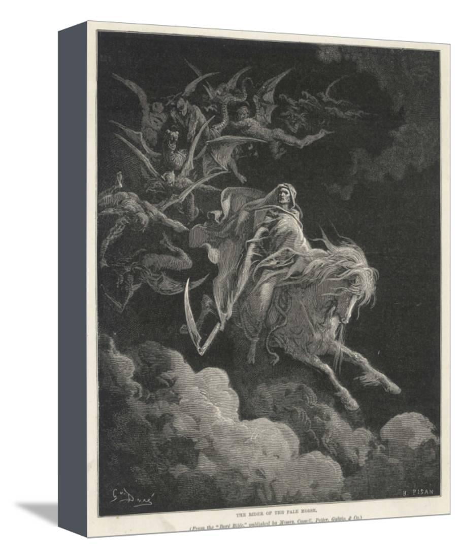 The Vision of Death on a Pale Horse Stretched Canvas Print Wall Art By ...