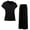 #8236:1 Pack, Black, variant on Cadmus 2-Piece Sets for Women Short Sleeve Tops Wide Leg Pants with Pockets, Navy Blue, M