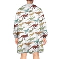 thumbnail image 2 of Wearable Oversized Blanket,White Dinosaur Silhouette Pattern Wearable Blanket Hoodie for Adults,Cozy Hooded Blankets with Super Pockets,Super Warm Fuzzy Pullover for Women & Men, 2 of 6