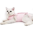 thumbnail image 4 of Un gato rosa que se recupera de una cirugía lleva un chaleco quirúrgico para enfermedades cutáneas traumáticas abdominales, talla M, ropa elástica antilamido para mascotas., 4 of 4