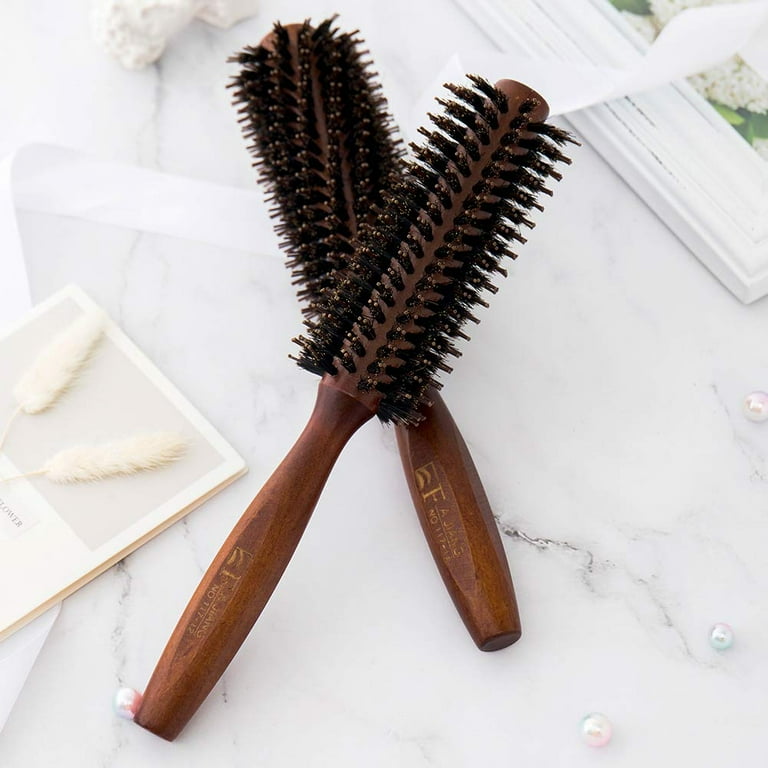Boar Bristle Round Hair Brush Set with Nylon Pin Detangling Hair