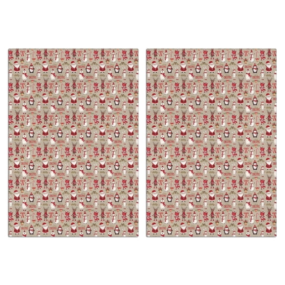 2 Pcs Funny Kitchen Towels,Beige Christmas Character Pattern Microfiber Dish Towels,Kitchen Tea Towels,Kitchen Towel Set (18" X 26")