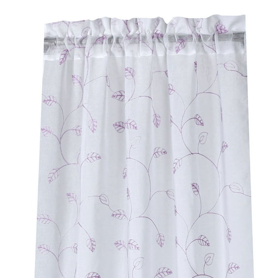 2 Pack, Regal Home Collections Oakville Embroidered Sheer Rod Pocket Curtain Panel Pair 38"x84"