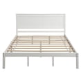 thumbnail image 4 of PORKISS Queen Size Platform Bed Frame with Headboard, Wood Platform Bed with Slat Support, White, 4 of 10