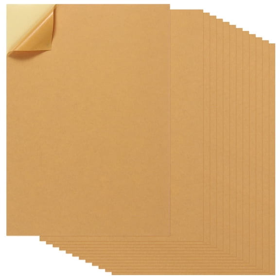 Uxcell 20Pcs Full Sheet Label Sticker Paper, A4 Shipping Labels Matte Colored Adhesive Printable Sticker Paper for Inkjet Laser Printer Printing, Light Brown