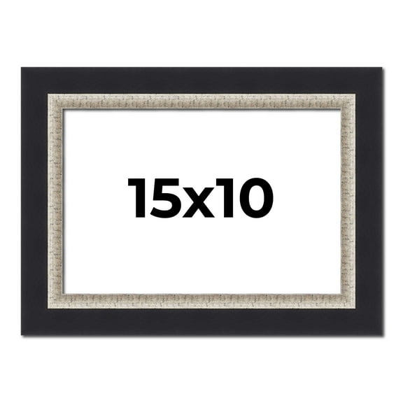 15x10 Frame Black Real Wood Picture Frame Width 2.25 Inches | Interior Frame Depth 0.5 Inches |