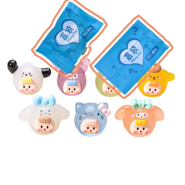 Accesorios de resina para múltiples hermanas de Sanrio, luminosos y grandes, para hacer uno mismo, con pegamento en crema, para refrigeradores, accesorios para bolsas ciegas