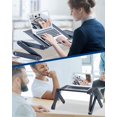 thumbnail image 3 of Laptop Table Stand for Bed,Portable Vented Lap Desk Adjustable Notebook Riser with Side, Work from Home, Foldable Computer Tray for Couch&Sofa, Aluminum Ergonomic Design Up to 17IN, 3 of 7