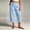 Light Blue, variant on PWPSG Women’s Solid Cropped Wide-Leg Linen Pants, Double-DUnrefinedstring Waist with Slant Pockets for Weekly Small Town Market Errands Blue S