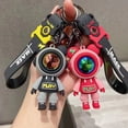 thumbnail image 2 of Llavero con forma de oso de relámpago con diseño de dibujos animados, bolso con personalidad para parejas, bonito bolso de estudiante, colgante de astronauta, pequeño regalo, 2 of 6