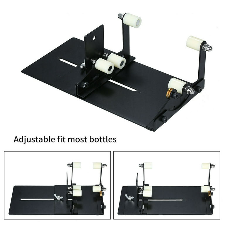 Adjustable Glass Bottle Cutter Kit Stainless Steel Square Round Glass Bottle Cutting Machine Set, Black