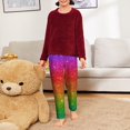 thumbnail image 6 of Wukai Rainbow Glitter Print Teenagers' Pajama Pant Sleep Pajama Lounge Pant PJ Bottoms with Pockets and Button Fly(Available in Big & Tall)-Medium, 6 of 6