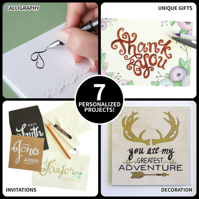 SpiceBox Introduction to Creative Lettering Kit - Unleash Your Inner Artist  and Turn Words into Beautiful Art 