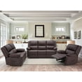 thumbnail image 2 of YODOLLA 3 Pieces Recliner Sofa Set with Massage Heated Function, Home Theater Seating Leather Couch Set with Side Pockets, Brown, 2 of 7