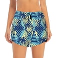 thumbnail image 2 of Pofeuu Hawaiian Style Print Women's Athletic Shorts Running Workout Shorts Tummy Control Quick Dry Gym Shorts with Pockets Double layer sports shorts-Medium, 2 of 7