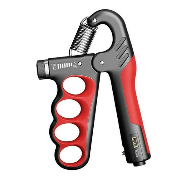 Adjustable Hand Grip Strengthener Hand Grip Trainer with Counter Wrist Forearm Hand Exerciser for Muscle Building-Red