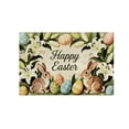 thumbnail image 2 of Sokhug Easter Bunny Non-Slip Absorbent Door Mat for Kitchen Bathroom Entryway, 15.75x23.62 Inches, Multicolor, 2 of 6