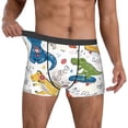 thumbnail image 2 of Kdxio Men's Boxer Briefs with Dinosaur Listening to Music Print - Comfortable and Breathable Underwear for Everyday Wear, 2 of 7