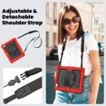 thumbnail image 7 of Case for iPad Pro 13 inch (2025 M5/2024 M4) with Screen Protector, 360 Degree Rotating Kickstand Hand Strap Heavy Duty Shockproof Cover with Shoulder Strap, Red, 7 of 7