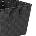 thumbnail image 6 of Home Basics Medium Polyester Woven Strap Storage Bin With Handles, Black (2 Pack), 6 of 8