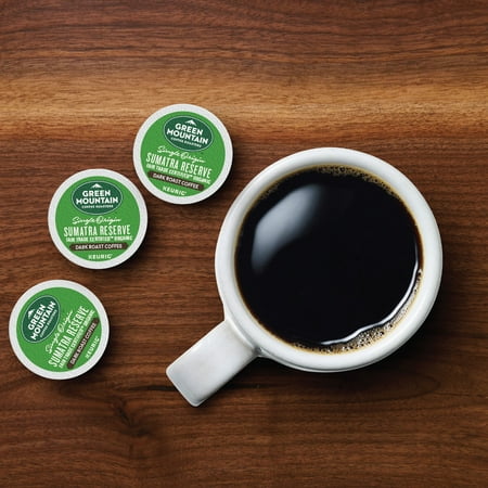 Green Mountain Coffee Sumatra Reserve Fair Trade Certified Organic K-Cup Pods, Dark Roast, 72 Count for Keurig Brewers