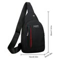 thumbnail image 3 of Bolso bandolera de un hombro Bolsos de pecho para hombre Bolsos de lona suave con cierre de cremallera Bolsillos para exteriores (Negro), 3 of 3