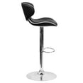 thumbnail image 3 of Contemporary Cozy Mid-Back Black Vinyl Adjustable Height Barstool with Chrome Base, 3 of 9