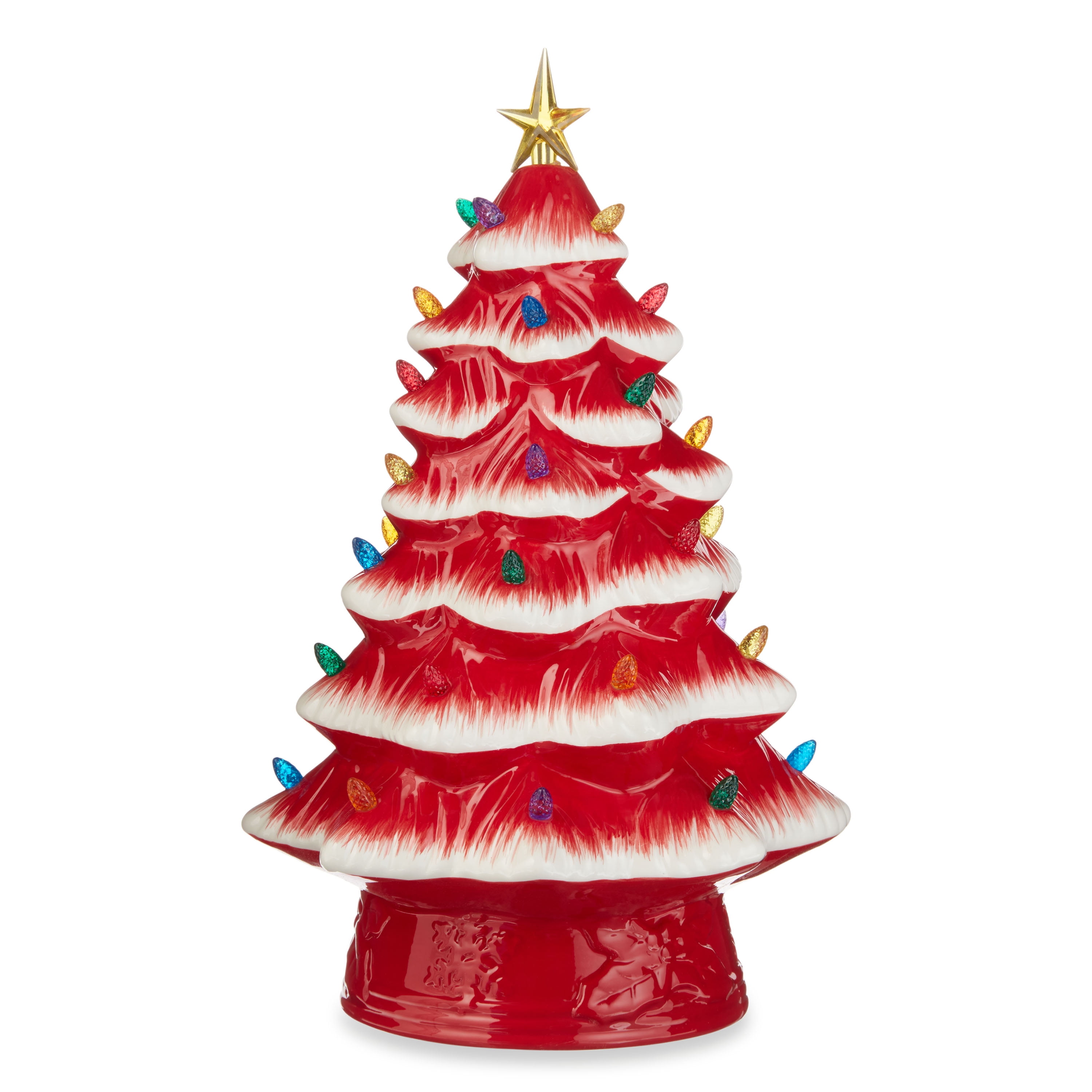 Mr. Christmas 15" Red Ceramic Tree - Walmart.com