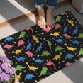 thumbnail image 4 of Colorful Dinosaur on Black Pattern Door Rugs,Washable Non Slip Door Mats Indoor,Decorative Door Mats,Entry Mat Indoor for Entrance,Bedroom,Kitchen,Bathroom,20"x32", 4 of 6
