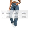 thumbnail image 3 of Karymi Women's Pants Pearl Embellished Straight Leg Jeans, High Waist Button Fly Belt Loops Trousers, Vintage Streetwear Pants Linen&nbsp;Pants&nbsp;Women, 3 of 8