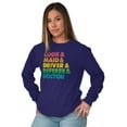 thumbnail image 3 of Funny Busy Mom Mothers Day Present Women's Long Sleeve T Shirt Brisco Brands X, 3 of 6