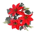 thumbnail image 2 of Clearance Under $2 Red Christmas Candle Holder Ring with Holly Leaves – Festive Wreath for Candles and Holiday Centerpieces, 2 of 5