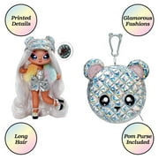 Na Na Na Surprise 2-in-1 Fashion Doll and Metallic Purse Glam Series - Ari Prism, Doll in Prismatic Sliver Dress and Hat with Bear Purse
