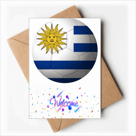 Uruguay National Flag Soccer Football Welcome Back Greeting Cards Envelopes Blank