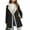 Black, variant on Double Breasted Shearling Trim Long Coat Women Warm Winter Daily Trendy Versatile Outerwear Light Brown M