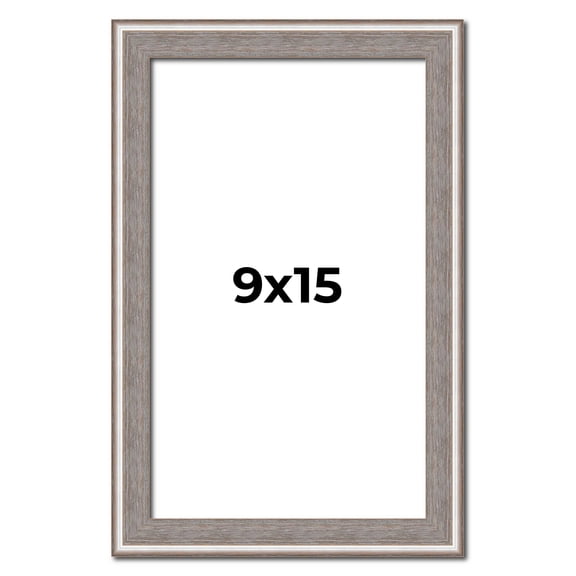 9x15 Frame Grey Real Wood Picture Frame Width 1.25 inches | Interior Frame Depth 0.5 inches | Hans