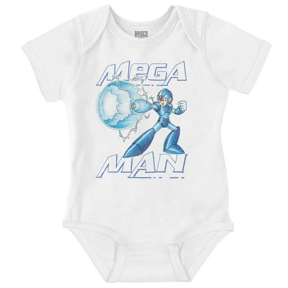 Mega Man Classic 90s Anime Character Romper Boys or Girls Infant Baby Brisco Brands 18M