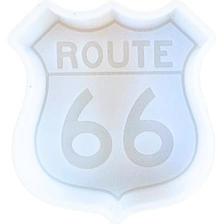 Route 66 Freshie Silicone Mold 3.75 x 3.5 x 0.8 inches Highway Sign Scented Aroma Beads Supplies Resin, Car Candles, Soap Oven Safe Bake Heat Resistant to 400 F